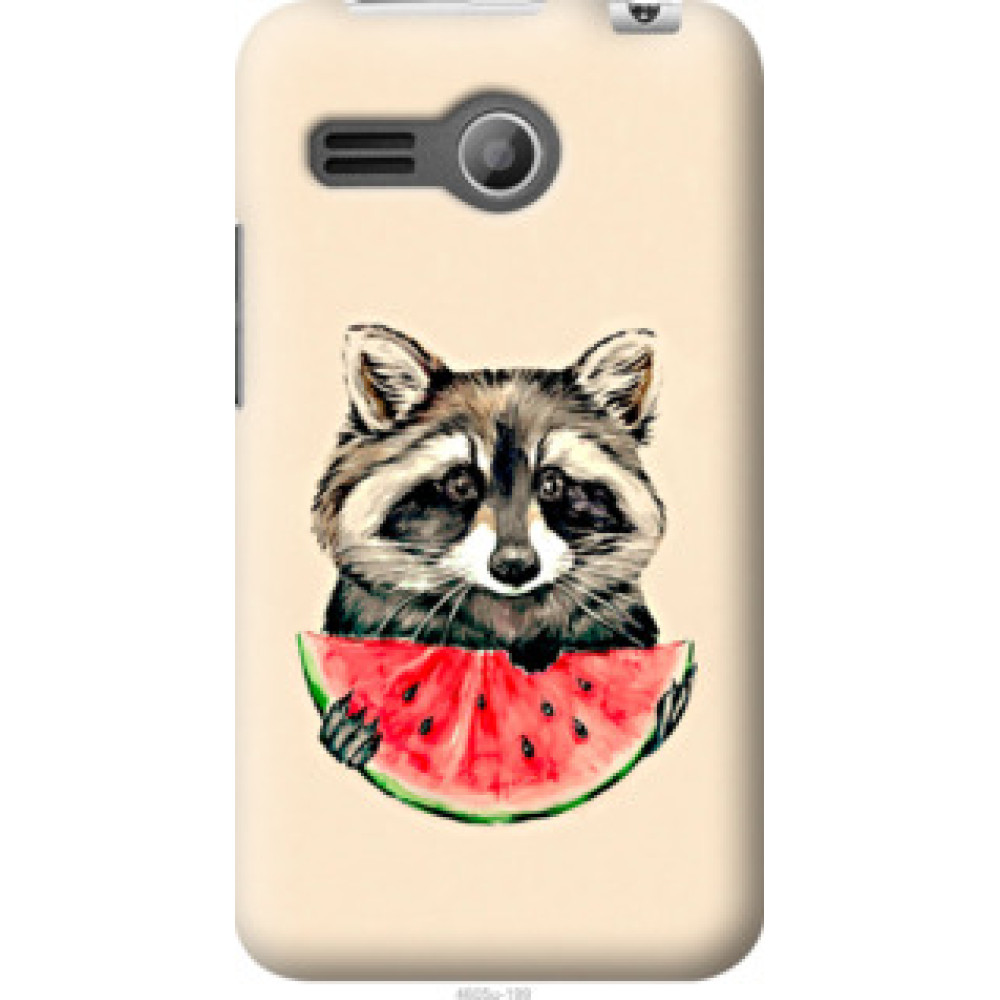 Чехол на Lenovo A316 Енотик с арбузом (4605u-199)