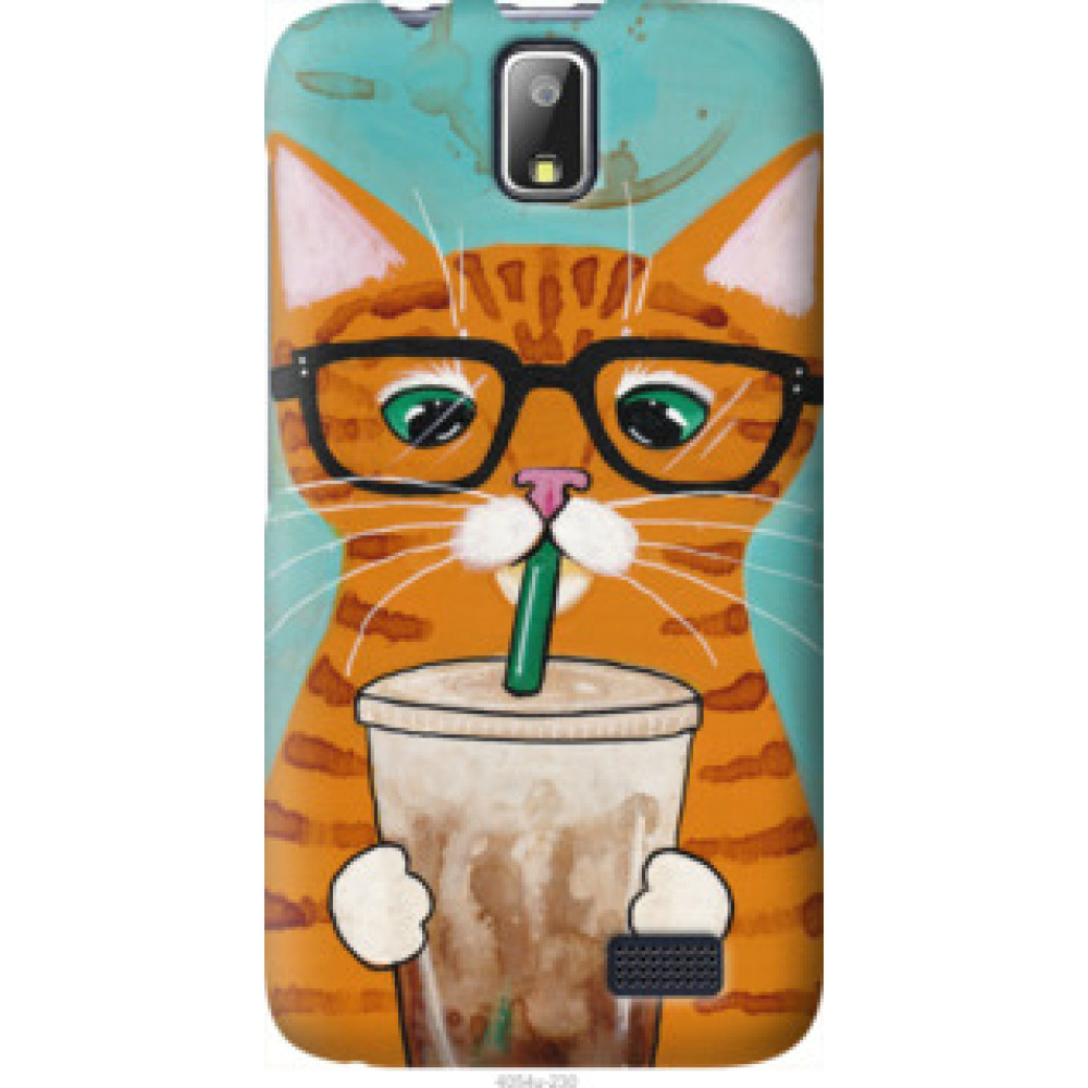 Чехол на Lenovo A328 Зеленоглазый кот в очках (4054u-230)