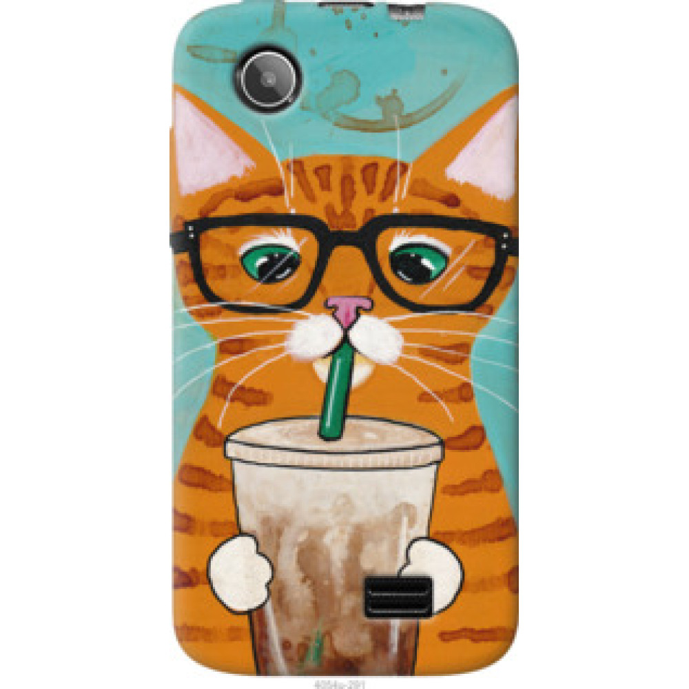 Чохол на Lenovo A369i Зеленоглазый кот в очках (4054u-291)