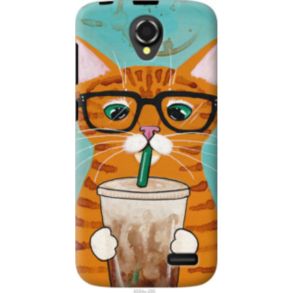 Чехол на Lenovo A388t Зеленоглазый кот в очках (4054u-285)