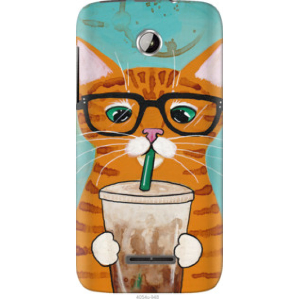 Чехол на Lenovo A390 Зеленоглазый кот в очках (4054u-948)