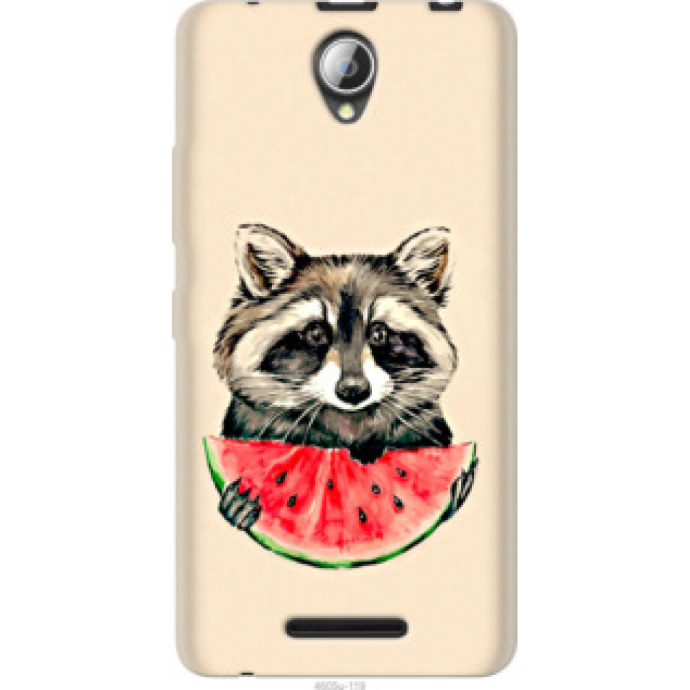 Чехол на Lenovo A5000 Енотик с арбузом (4605u-119)