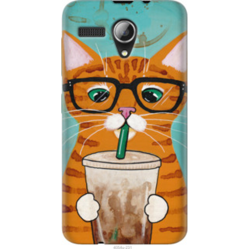 Чехол на Lenovo A606 Зеленоглазый кот в очках (4054u-231)