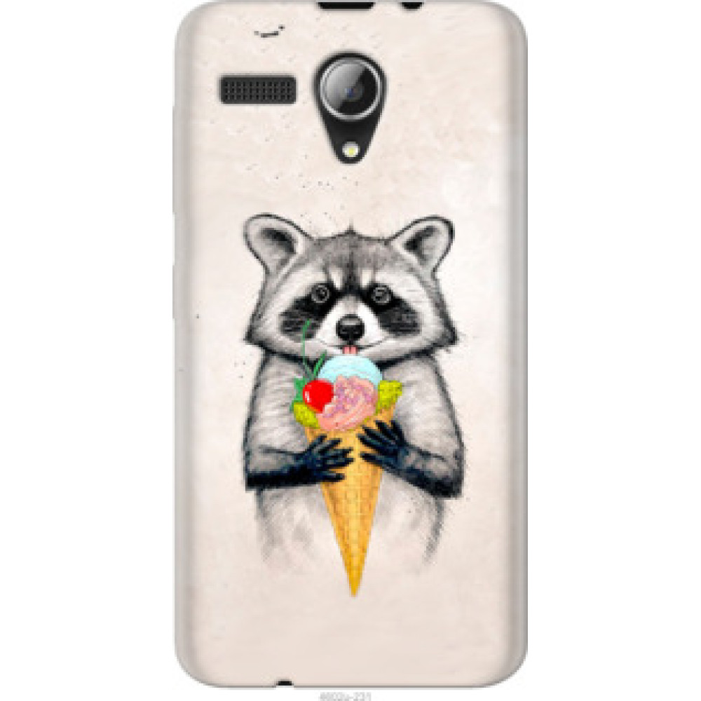 Чохол на Lenovo A606 Енотик с мороженым (4602u-231)