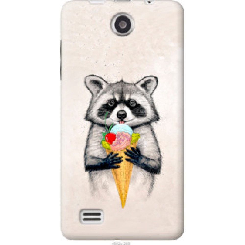 Чехол на Lenovo A656 Енотик с мороженым (4602u-289)