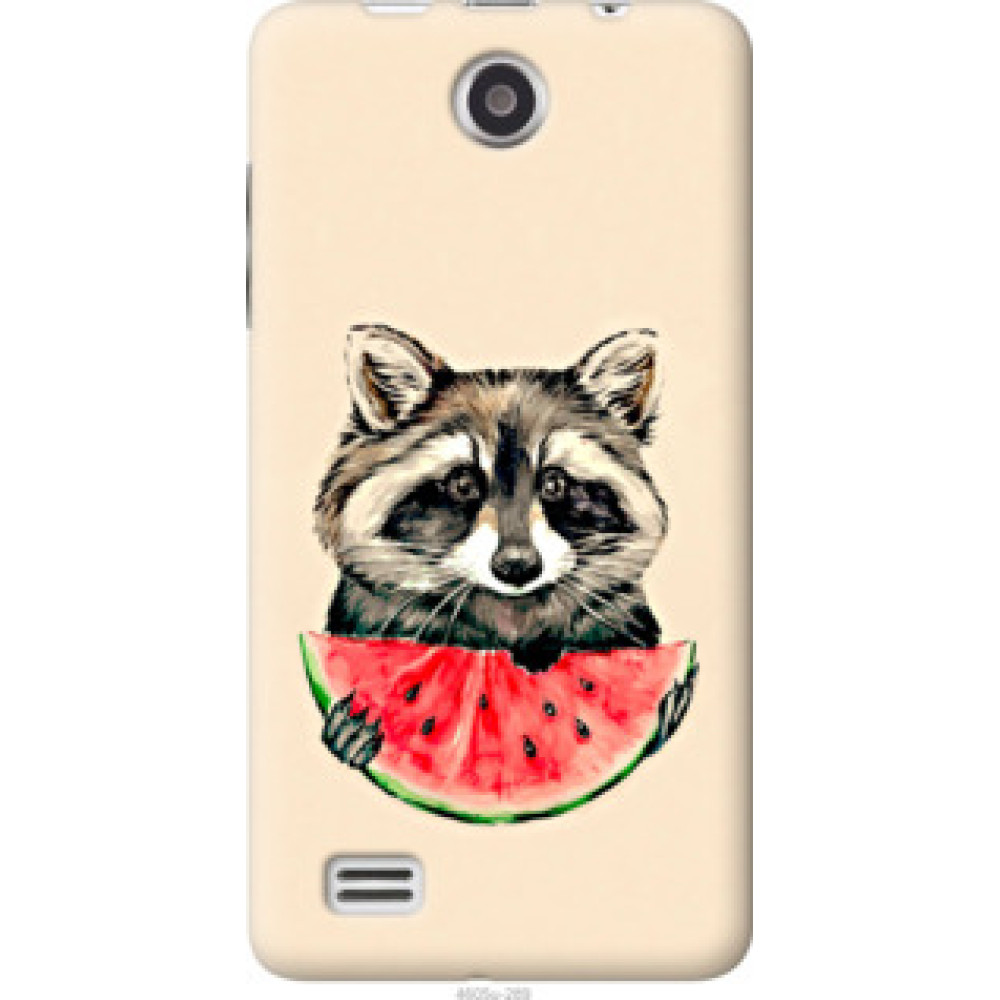 Чехол на Lenovo A656 Енотик с арбузом (4605u-289)