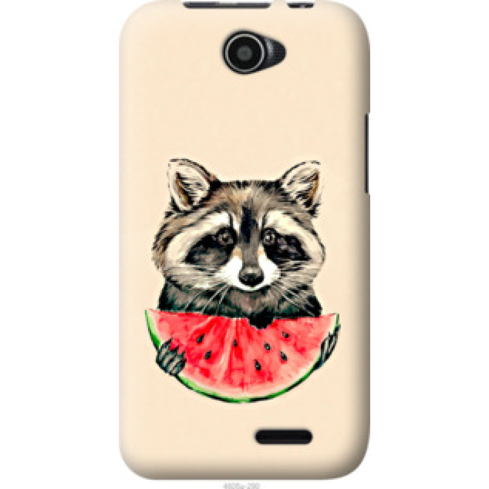 Чехол на Lenovo A66 Енотик с арбузом (4605u-290)