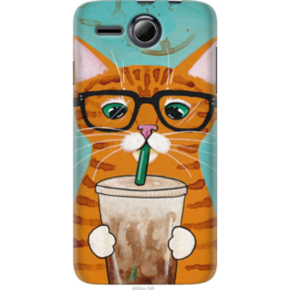 Чехол на Lenovo A680 Зеленоглазый кот в очках (4054u-198)