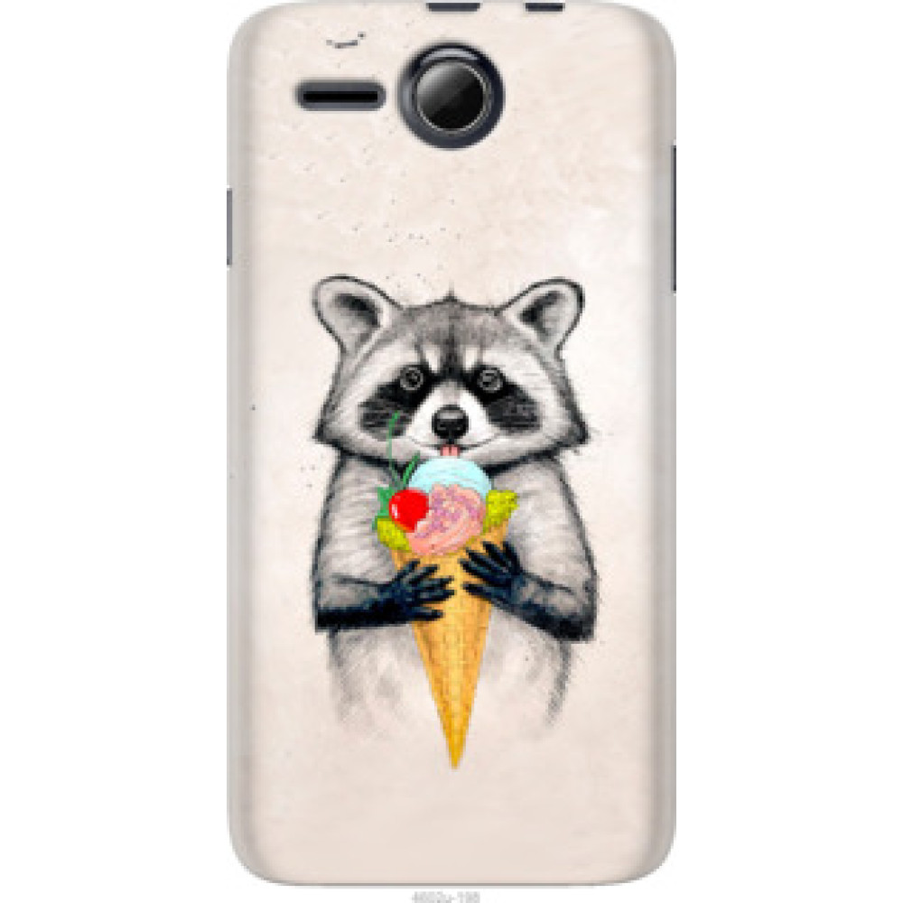 Чехол на Lenovo A680 Енотик с мороженым (4602u-198)