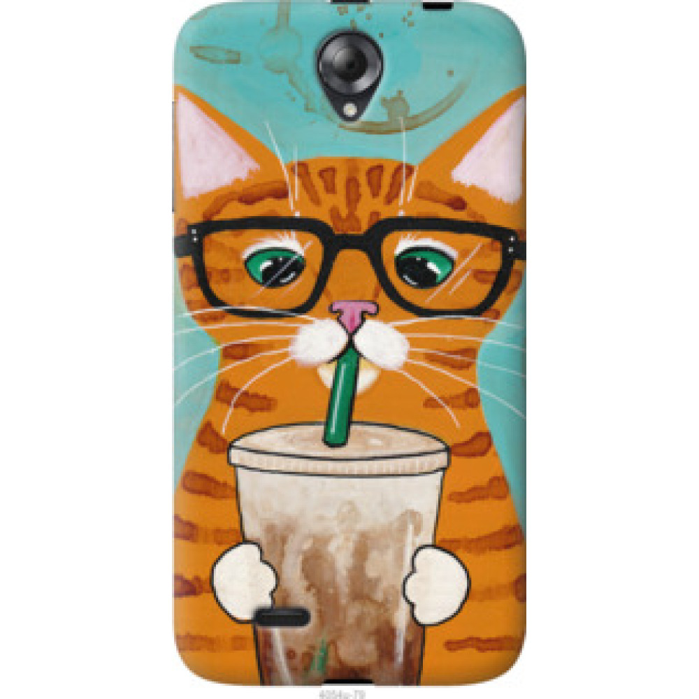 Чехол на Lenovo A850 Зеленоглазый кот в очках (4054u-79)