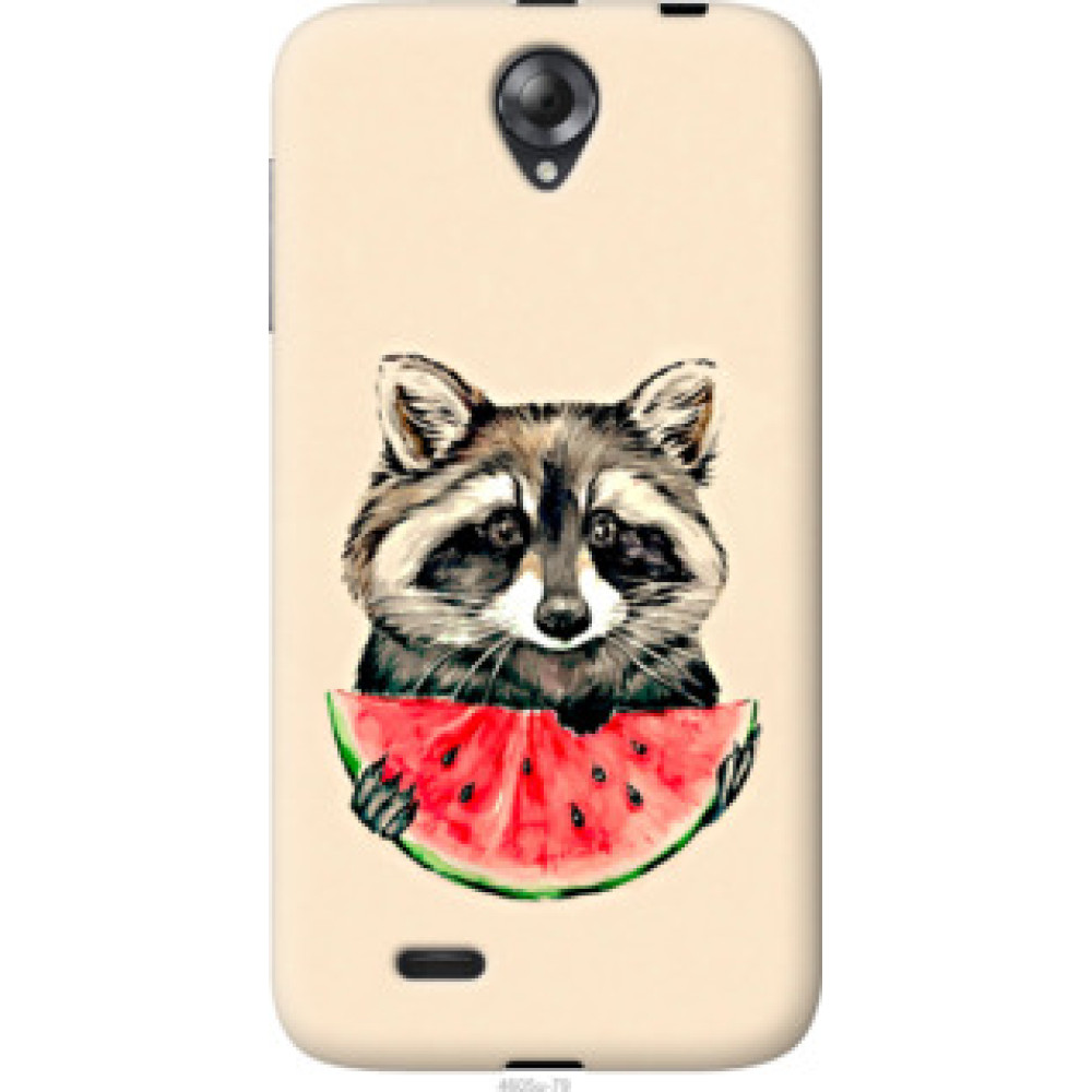 Чехол на Lenovo A850 Енотик с арбузом (4605u-79)