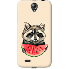 Чехол на Lenovo A850 Енотик с арбузом (4605u-79)