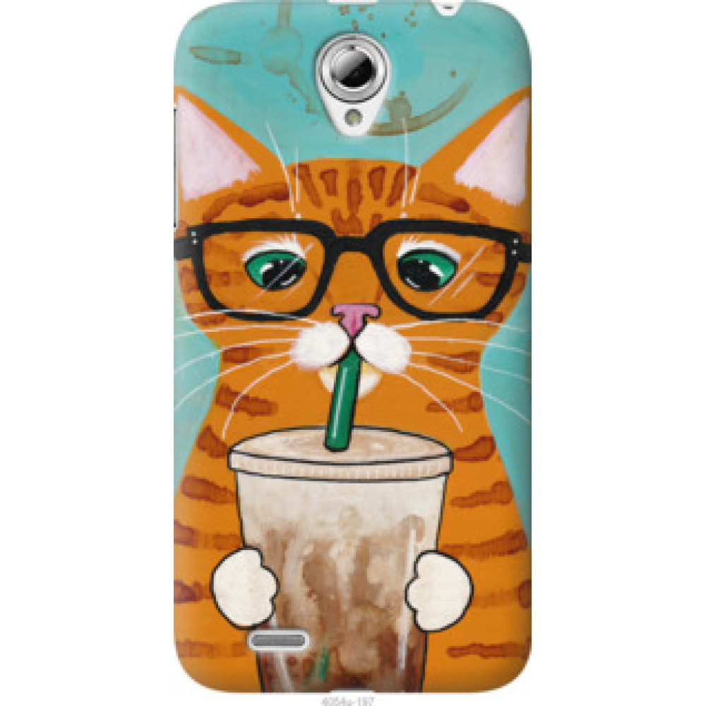Чехол на Lenovo A859 Зеленоглазый кот в очках (4054u-197)