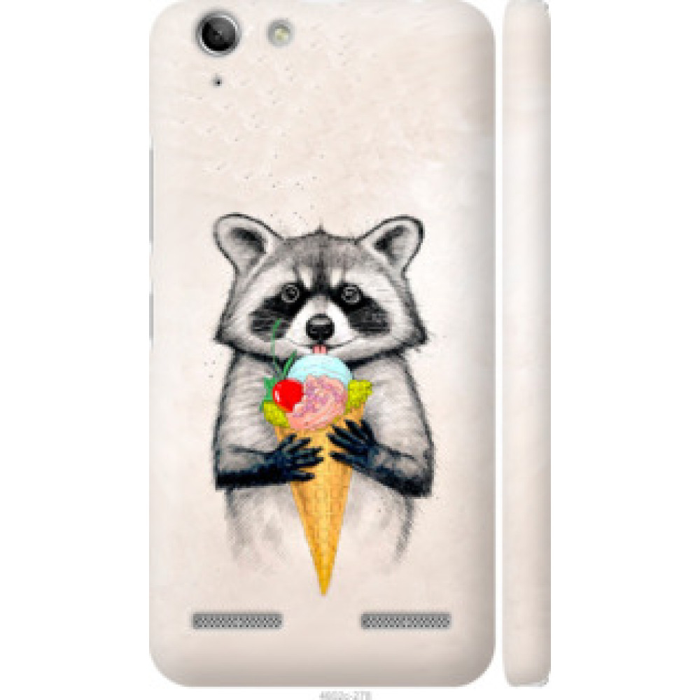 Чехол на Lenovo K5 Plus Енотик с мороженым (4602c-278)