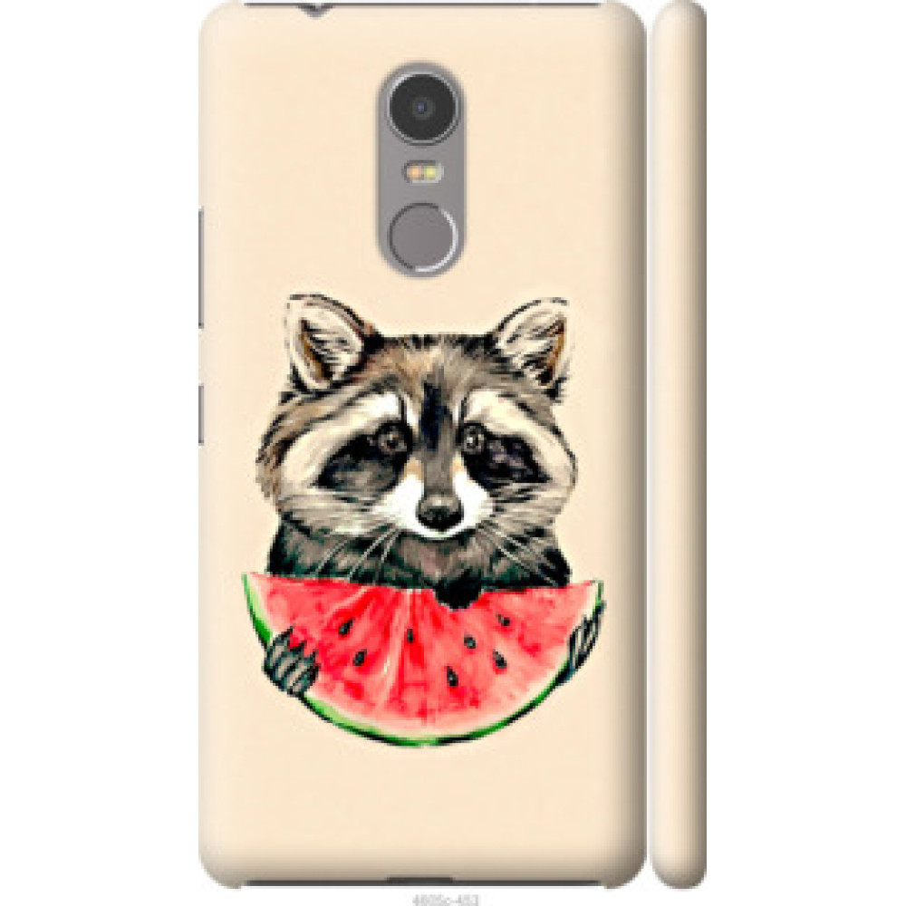 Чохол на Lenovo K6 Note Енотик с арбузом (4605c-453)