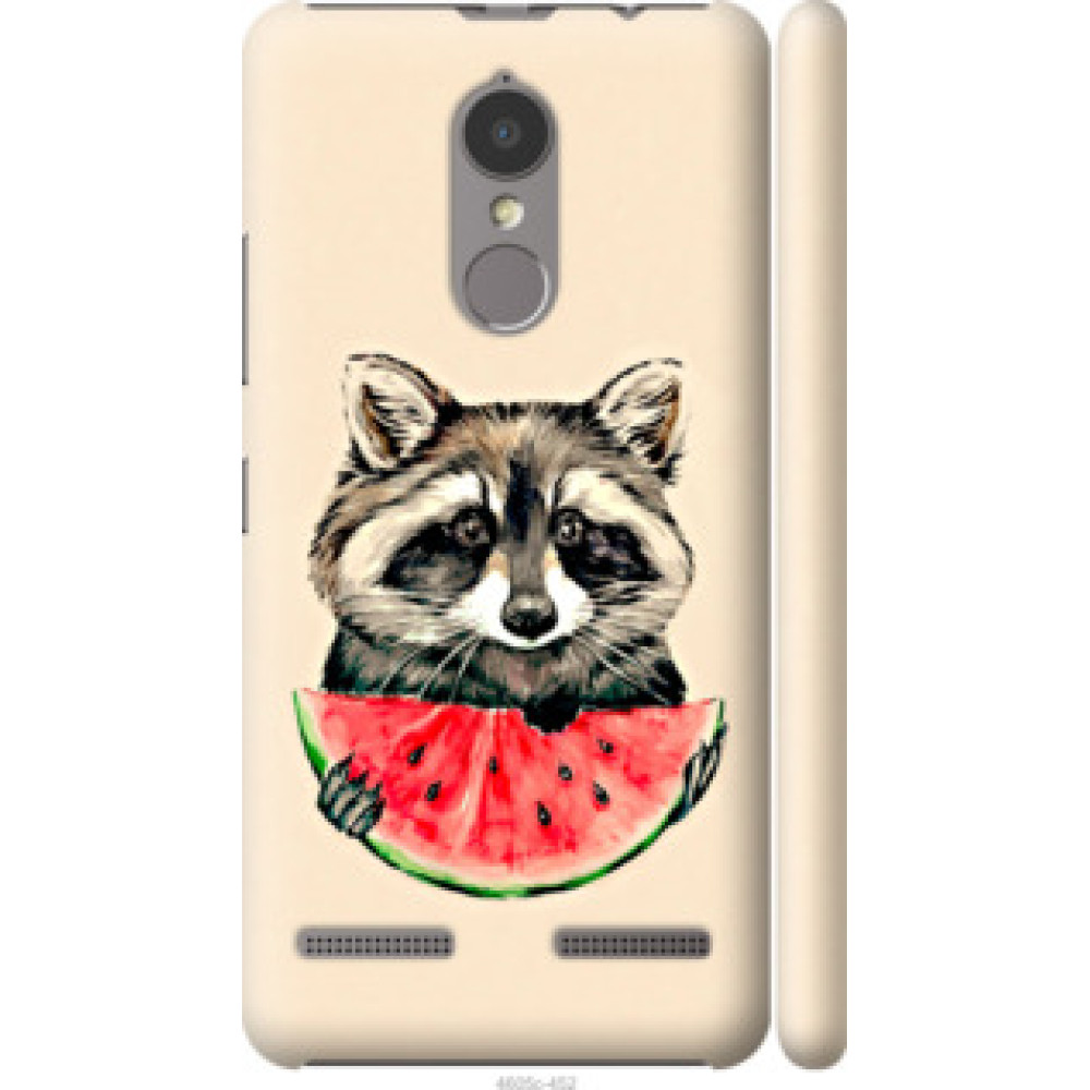Чехол на Lenovo K6 Енотик с арбузом (4605c-452)