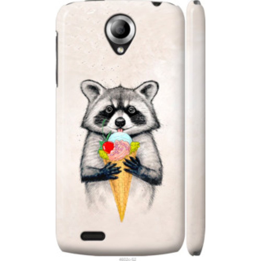 Чехол на Lenovo S820 Енотик с мороженым (4602c-52)