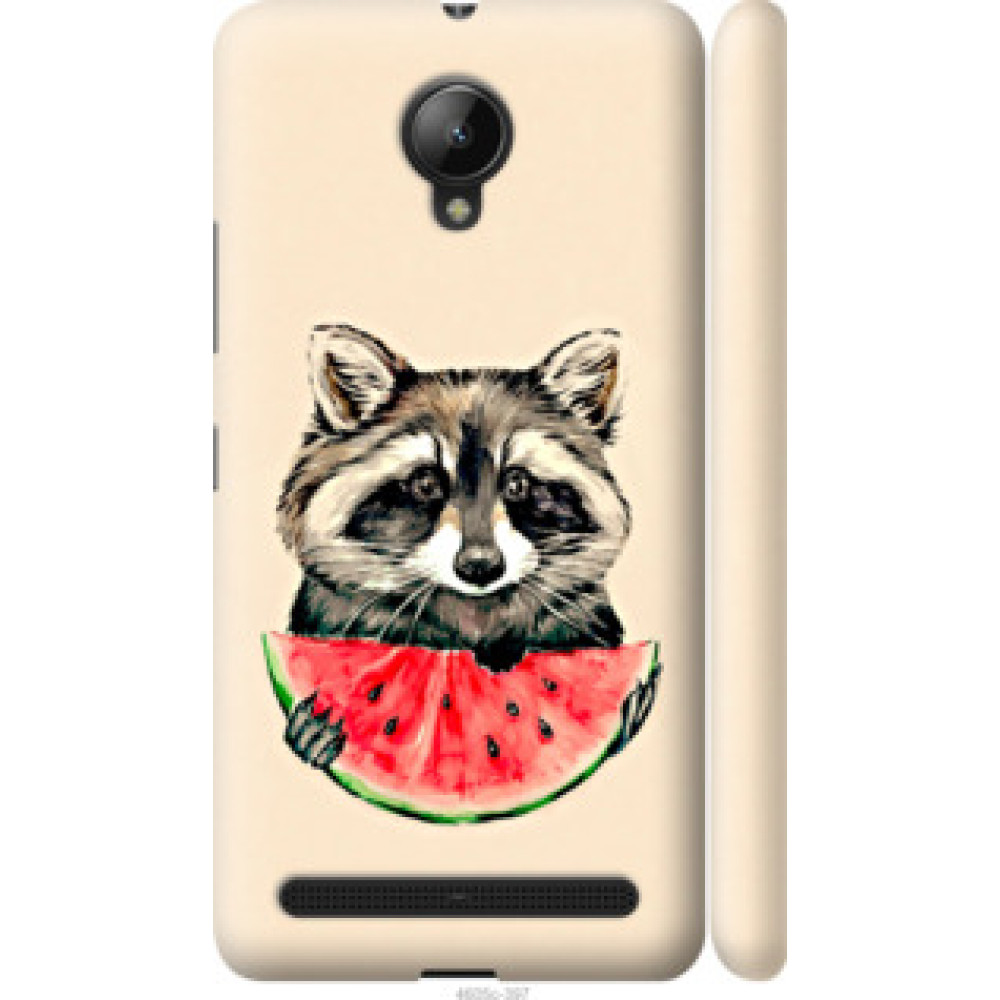 Чохол на Lenovo Vibe C2 Енотик с арбузом (4605c-397)