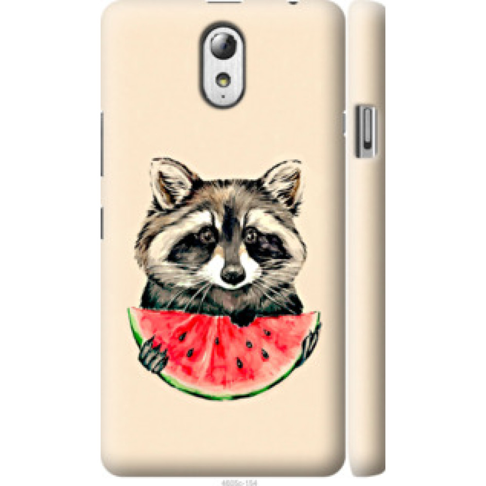 Чехол на Lenovo Vibe P1m Енотик с арбузом (4605c-154)