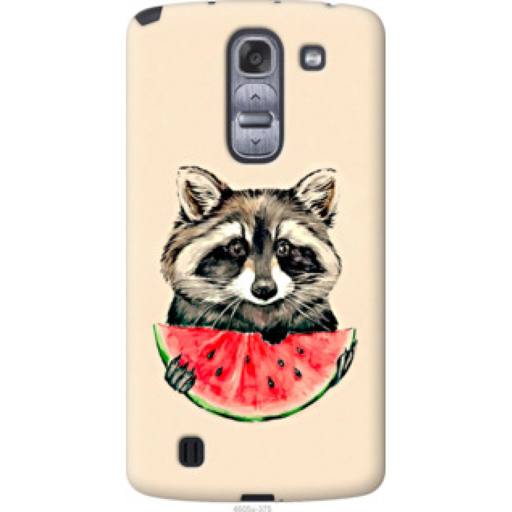 Чехол на LG G Pro 2 D838 Енотик с арбузом (4605u-375)