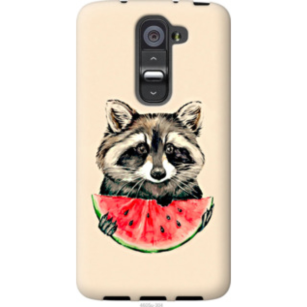 Чехол на LG G2 mini D618 Енотик с арбузом (4605u-304)