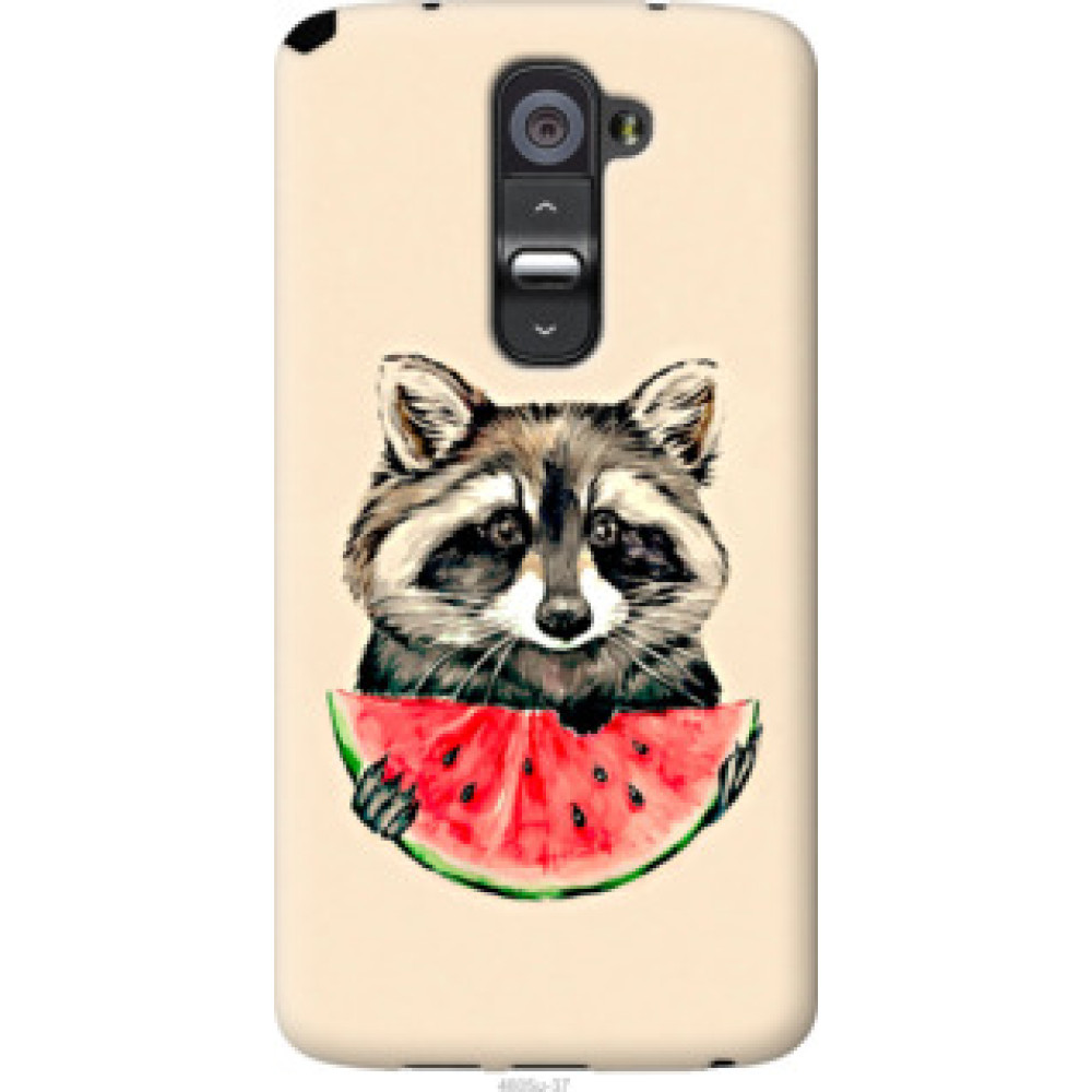 Чехол на LG G2 Енотик с арбузом (4605u-37)