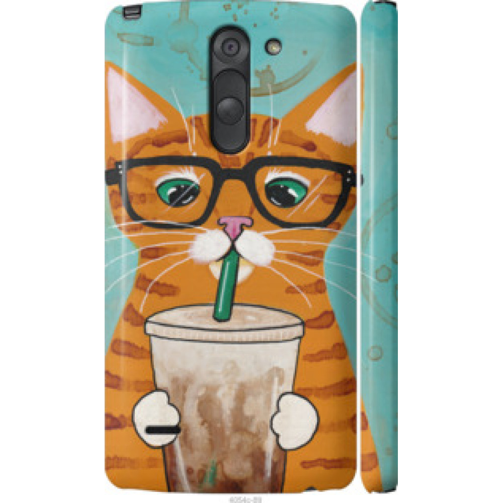 Чехол на LG G3 Stylus D690 Зеленоглазый кот в очках (4054c-89)