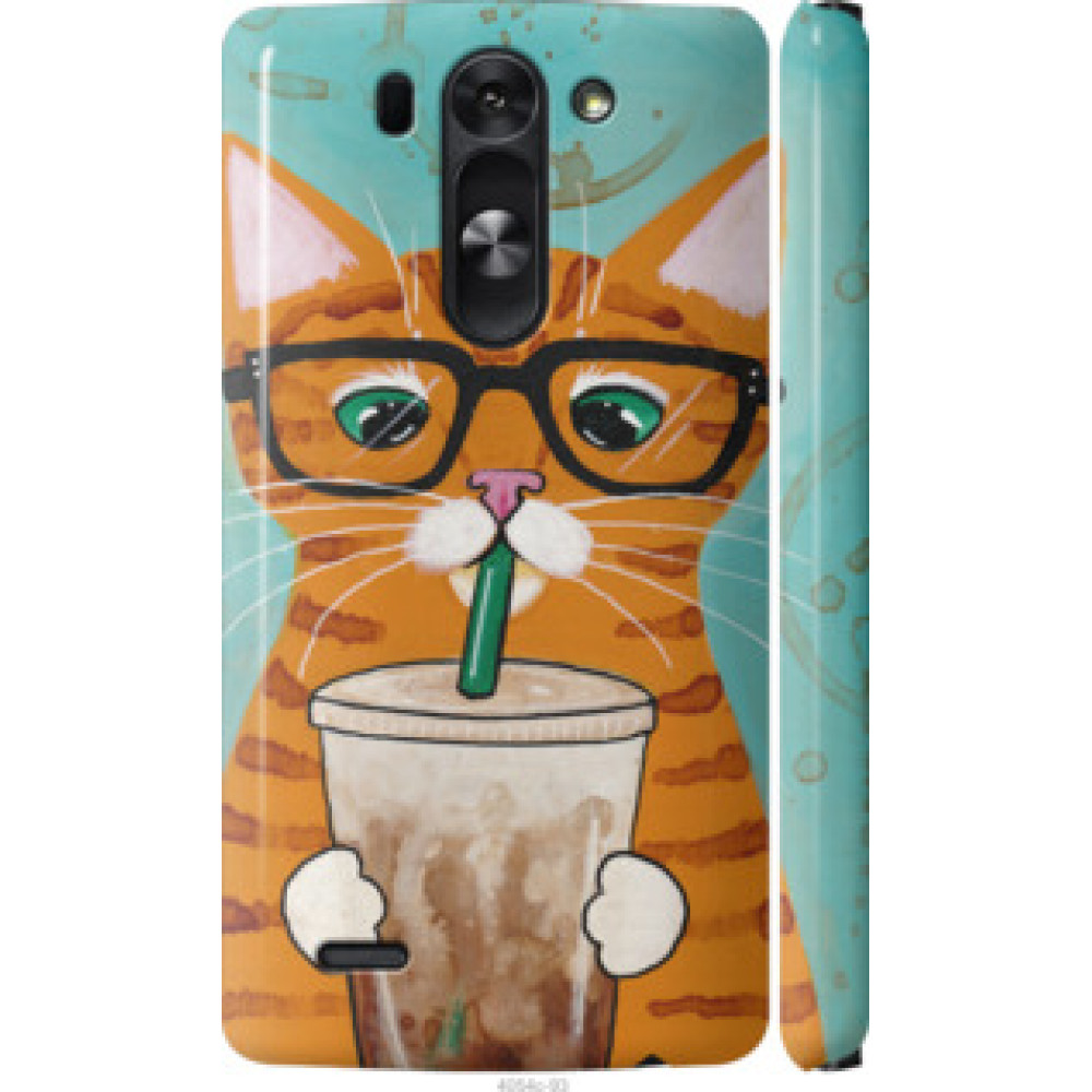 Чехол на LG G3s D724 Зеленоглазый кот в очках (4054c-93)