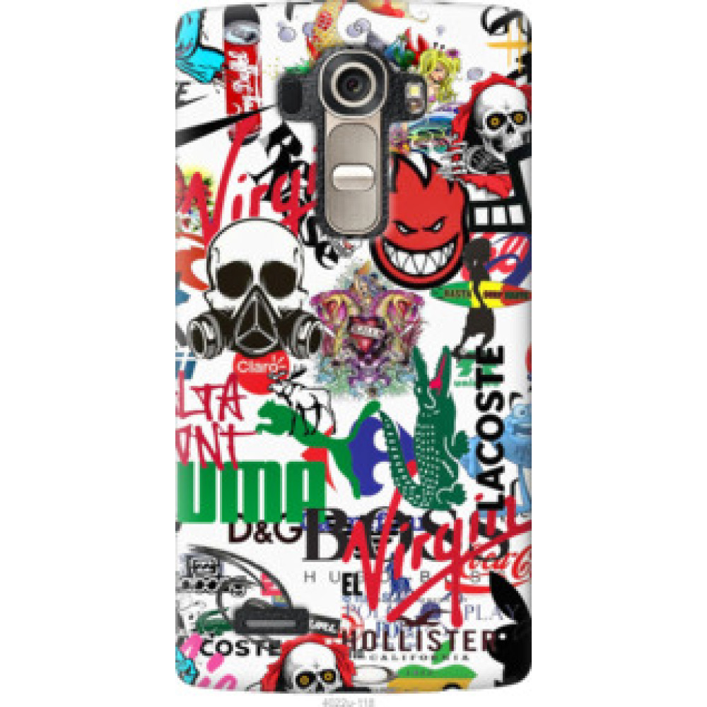 Чехол на LG G4 H815 Many different logos (4022u-118)