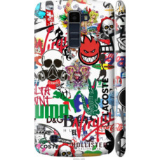 Чехол на LG K10 / K410 Many different logos (4022c-349)