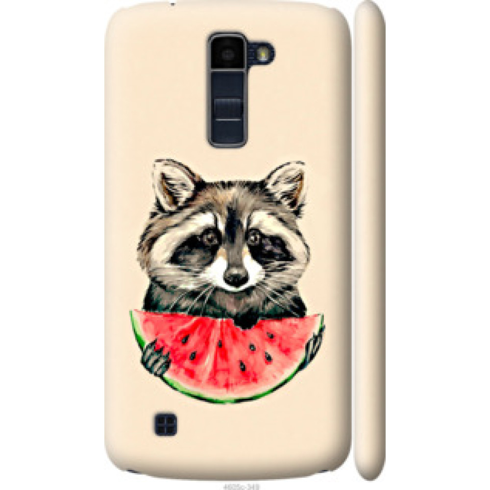 Чохол на LG K10 / K410 Енотик с арбузом (4605c-349)