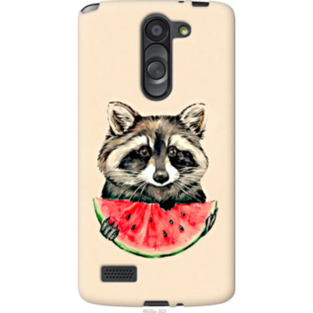 Чехол на LG L Bello D335 Енотик с арбузом (4605u-303)