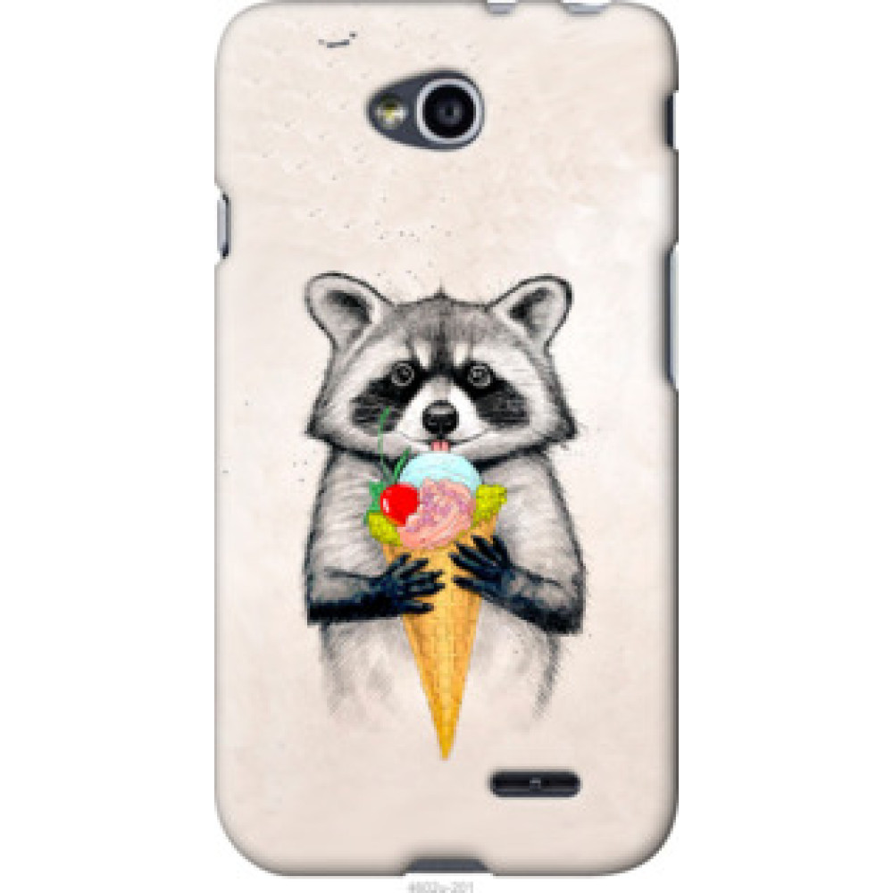 Чехол на LG L70 Dual D325 Енотик с мороженым (4602u-201)