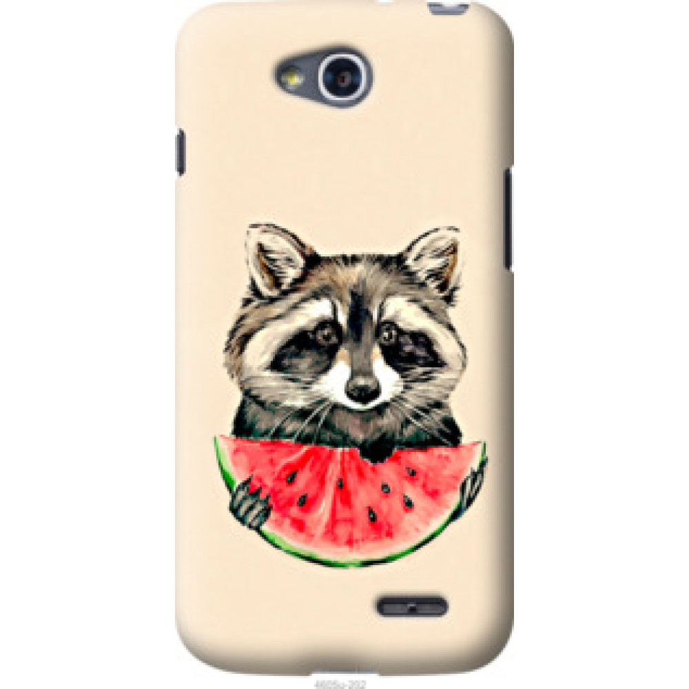 Чехол на LG L90 Dual D410 Енотик с арбузом (4605u-202)