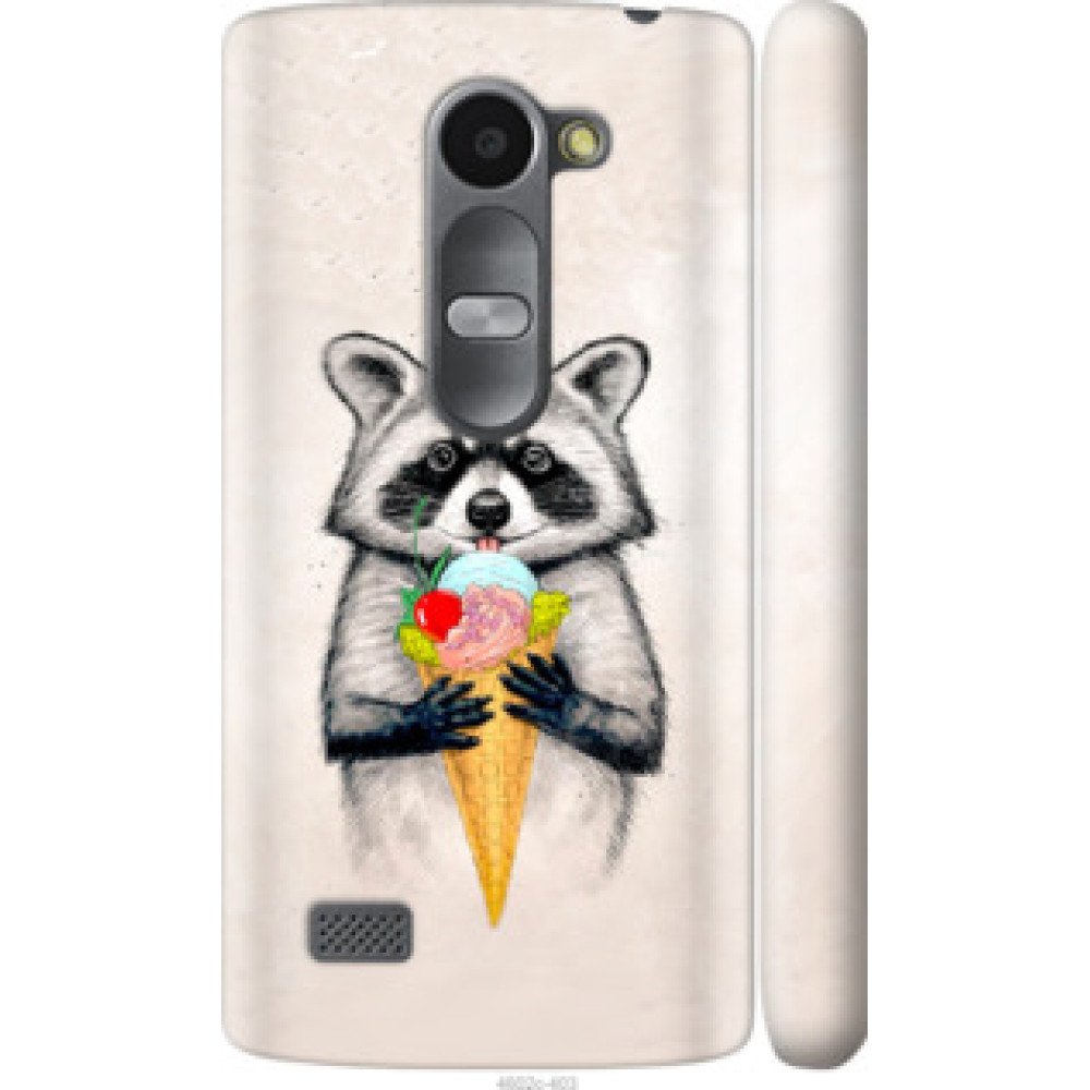 Чехол на LG Leon H324 Енотик с мороженым (4602c-403)