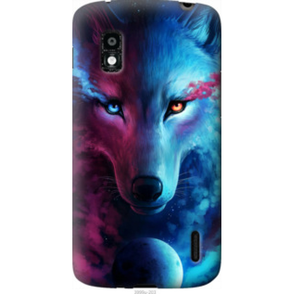 Чехол на LG Nexus 4 E960 Арт-волк (3999u-203)