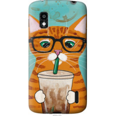 Чехол на LG Nexus 4 E960 Зеленоглазый кот в очках (4054u-203)