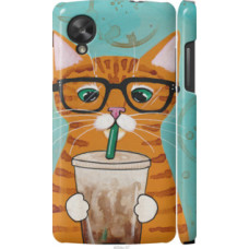 Чехол на LG Nexus 5 Зеленоглазый кот в очках (4054c-57)