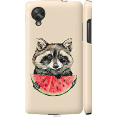 Чехол на LG Nexus 5 Енотик с арбузом (4605c-57)