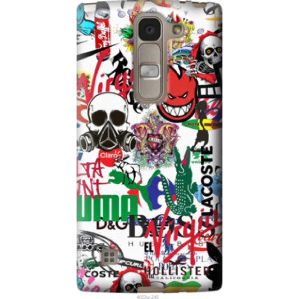 Чехол на LG Spirit Dual H422 Many different logos (4022u-245)