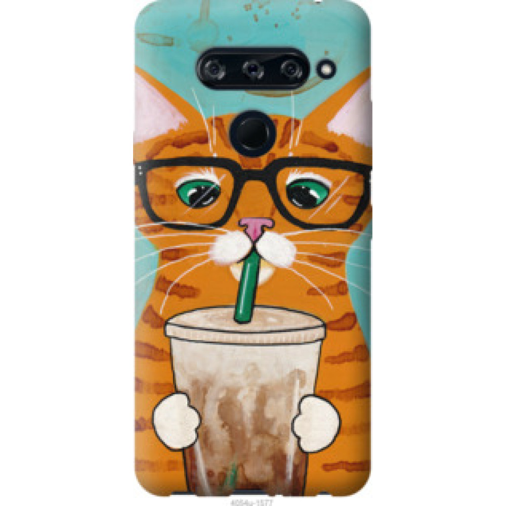 Чехол на LG V40 ThinQ Зеленоглазый кот в очках (4054u-1577)