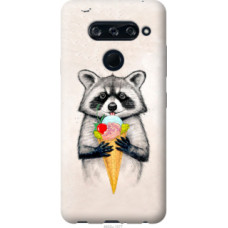 Чехол на LG V40 ThinQ Енотик с мороженым (4602u-1577)