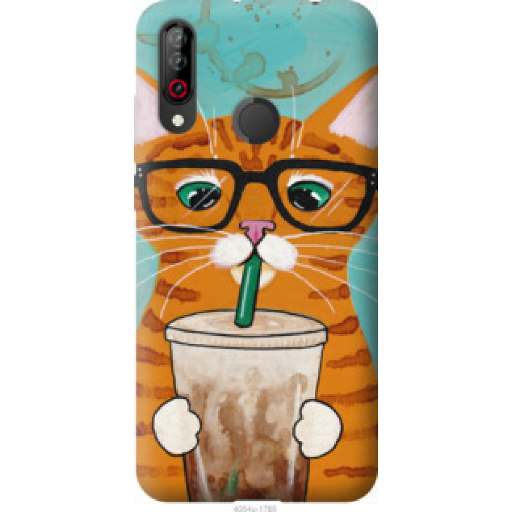 Чехол на LG W30 Зеленоглазый кот в очках (4054u-1785)