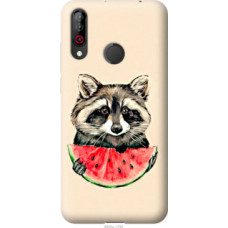 Чехол на LG W30 Енотик с арбузом (4605u-1785)