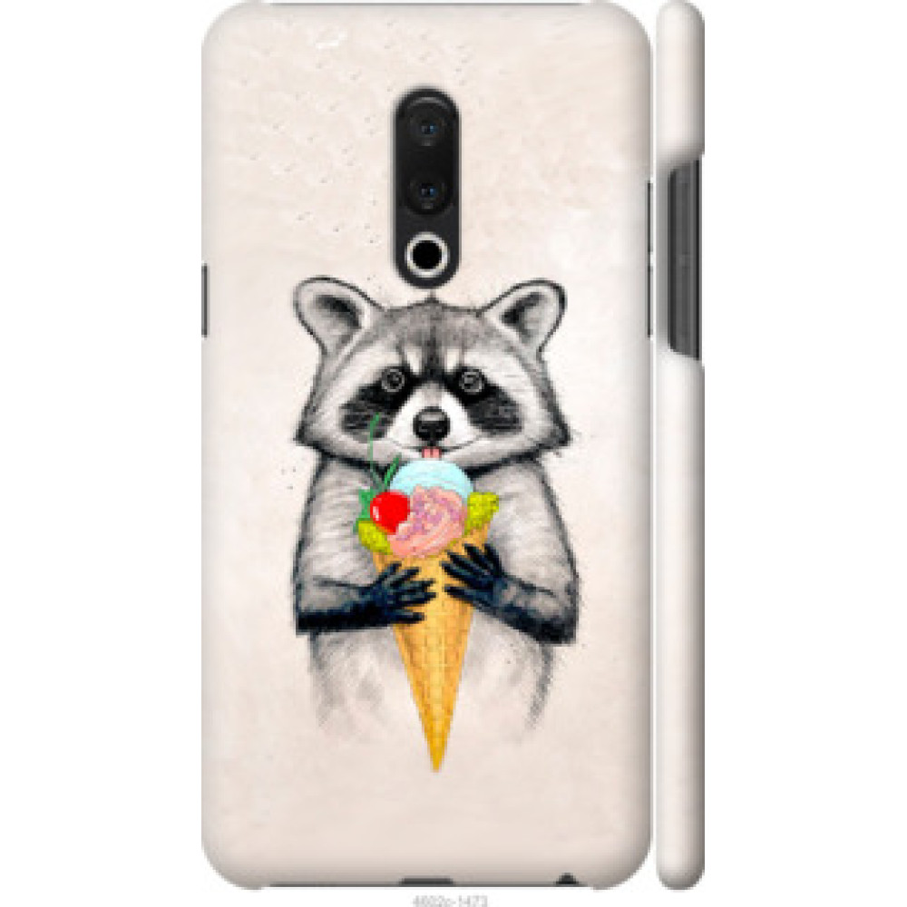Чехол на Meizu 15 Plus Енотик с мороженым (4602c-1473)