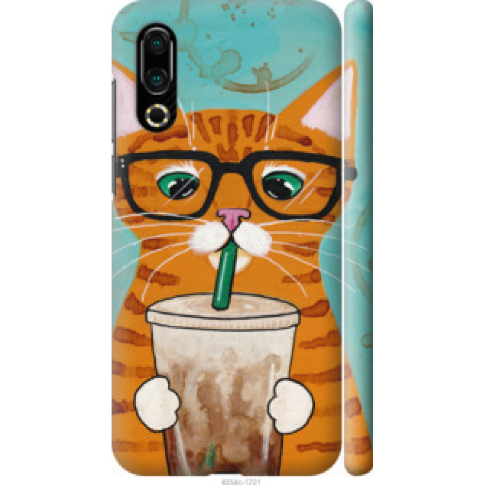 Чехол на Meizu 16S Зеленоглазый кот в очках (4054c-1701)