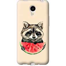 Чехол на Meizu M1 Note Енотик с арбузом (4605u-172)
