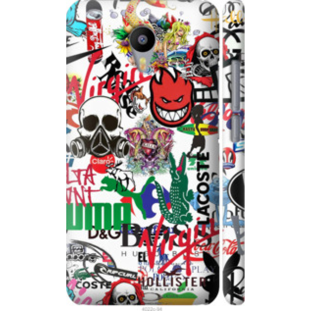 Чехол на Meizu M2 Note Many different logos (4022c-94)