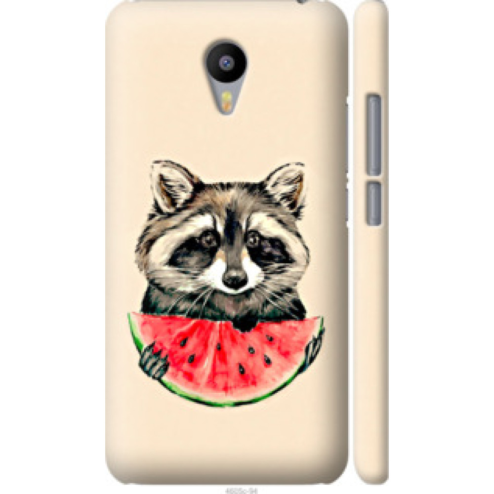 Чехол на Meizu M2 Note Енотик с арбузом (4605c-94)