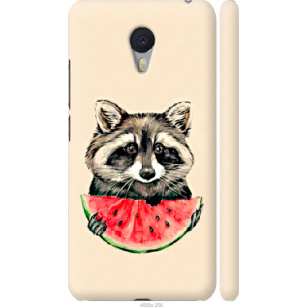 Чохол на Meizu M3 Note Енотик с арбузом (4605c-256)
